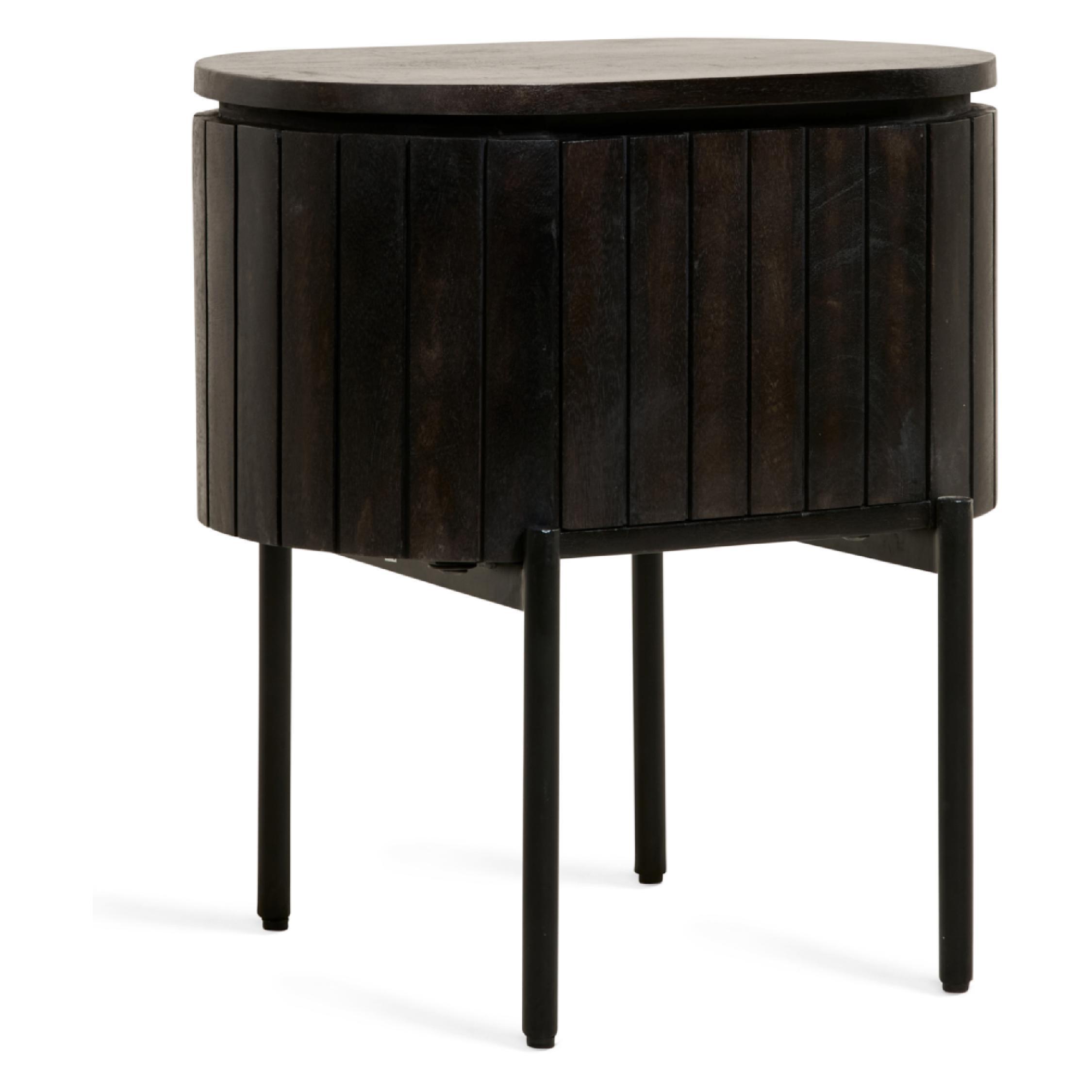 nachtkastje Flin mangohout donkerbruin afbeelding 1