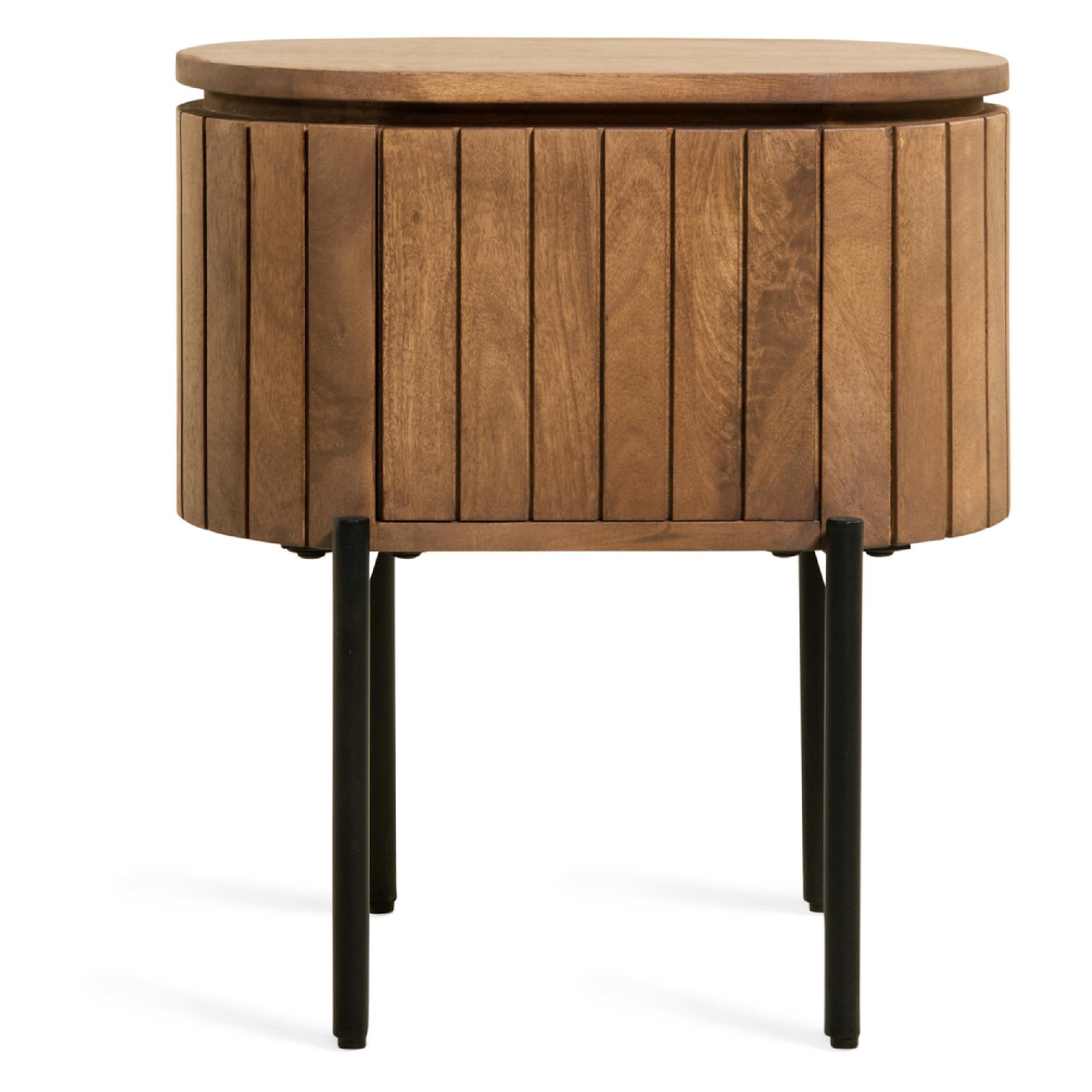 mangohouten nachtkastje Flin lichtbruin afbeelding 2