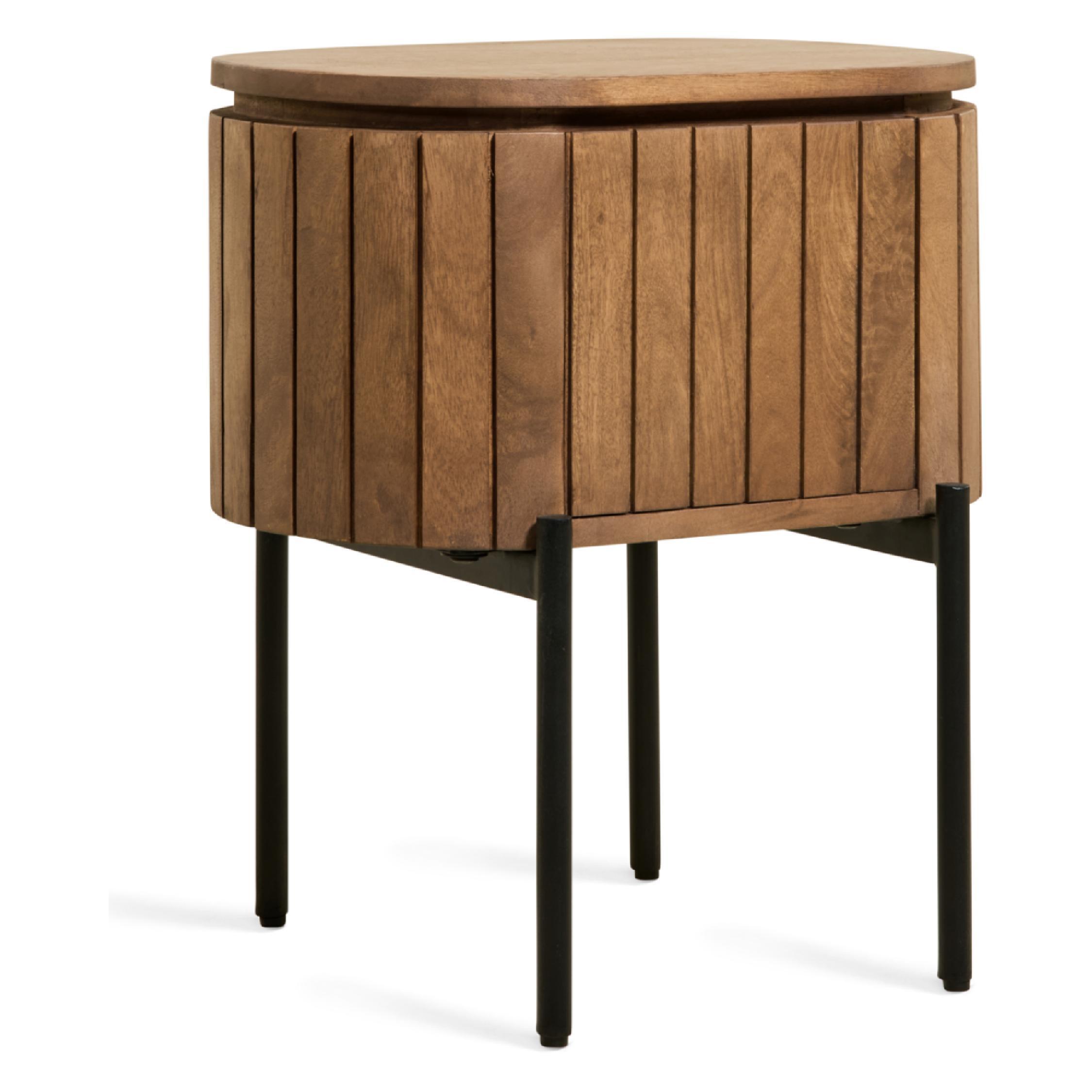 mangohouten nachtkastje Flin lichtbruin afbeelding 1