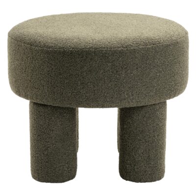 groene bouclé poef afbeelding 2