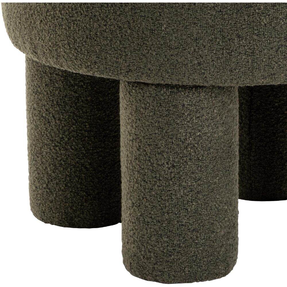 groene bouclé poef afbeelding 3