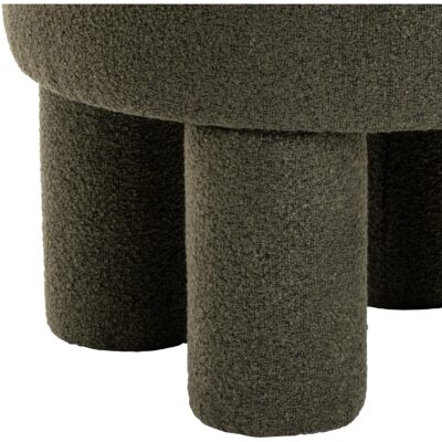 groene bouclé poef afbeelding 3