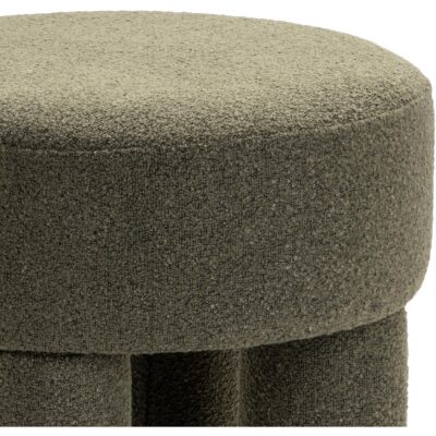 groene bouclé poef afbeelding 4