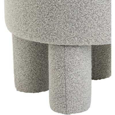 bouclé poef rond beige afbeelding 3