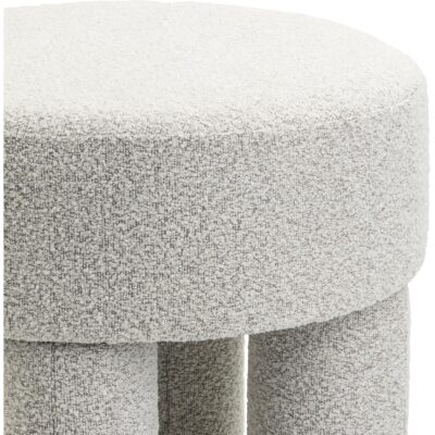 bouclé poef rond beige afbeelding 4