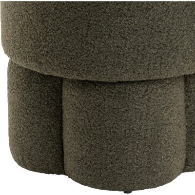 groene bouclé hocker poef afbeelding 3