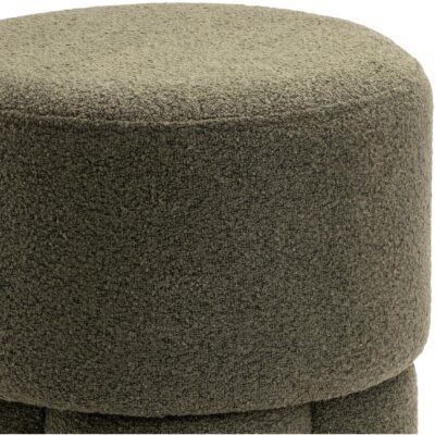 groene bouclé hocker poef afbeelding 2