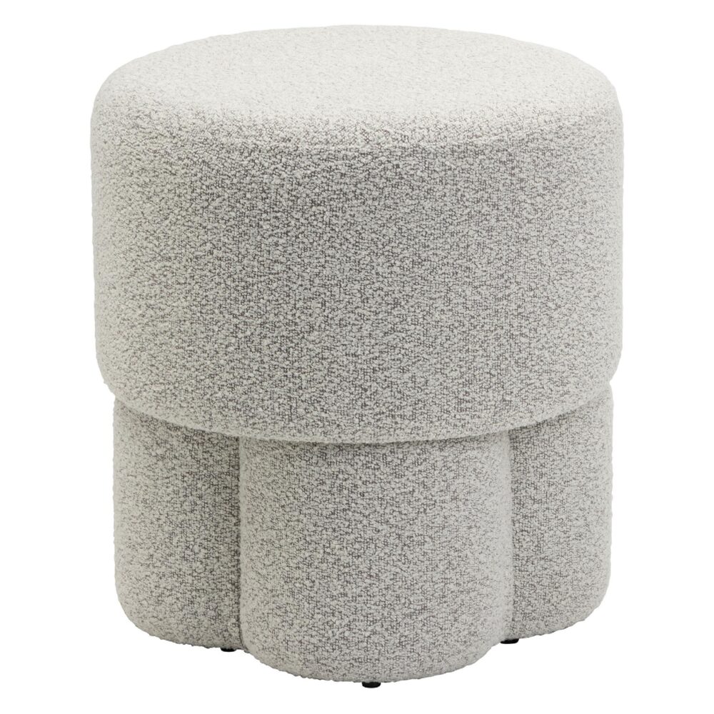 bouclé poef beige afbeelding 1