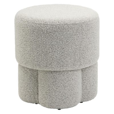 bouclé poef beige afbeelding 1