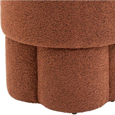 ronde bouclé poef terracotta afbeelding 2