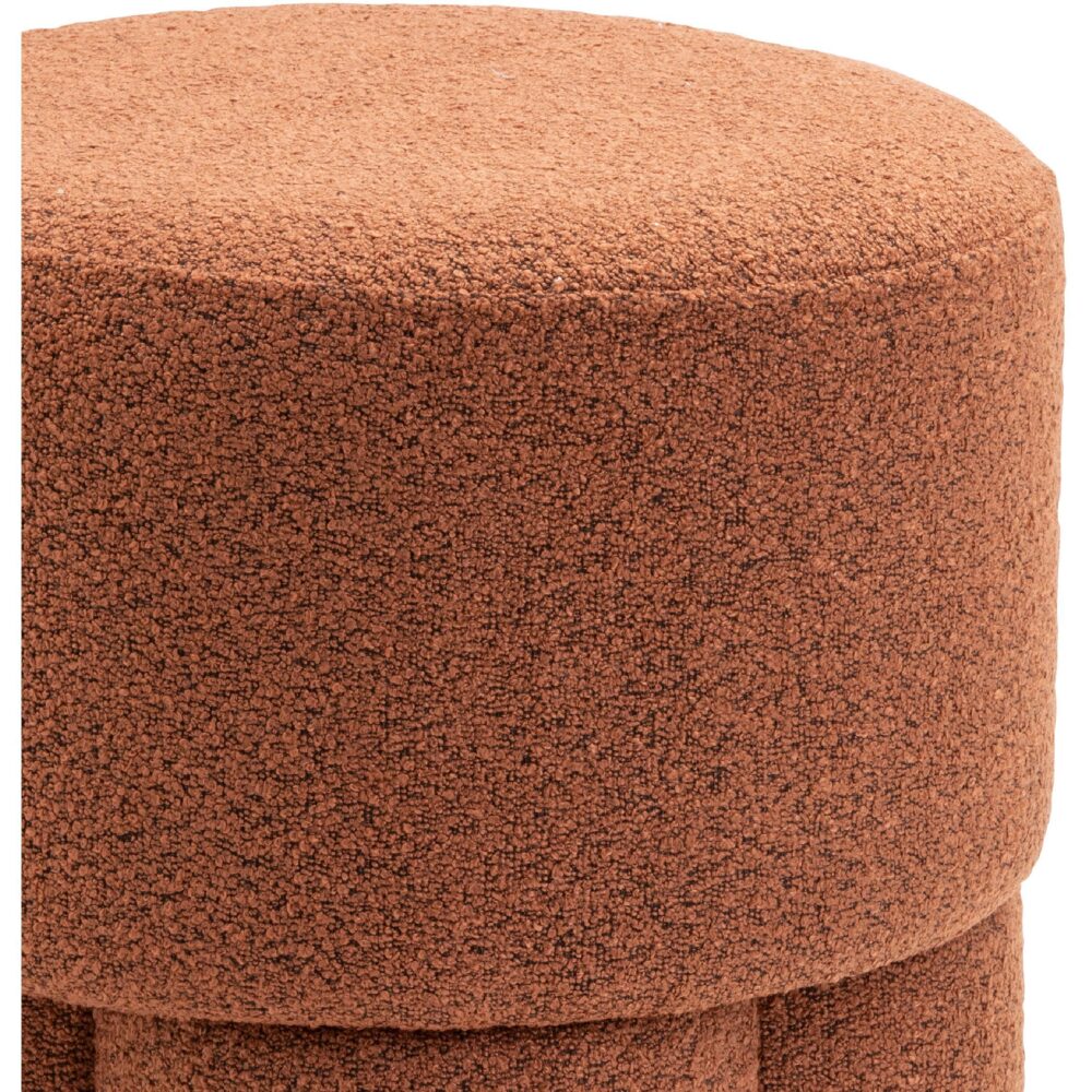 ronde bouclé poef terracotta afbeelding 3