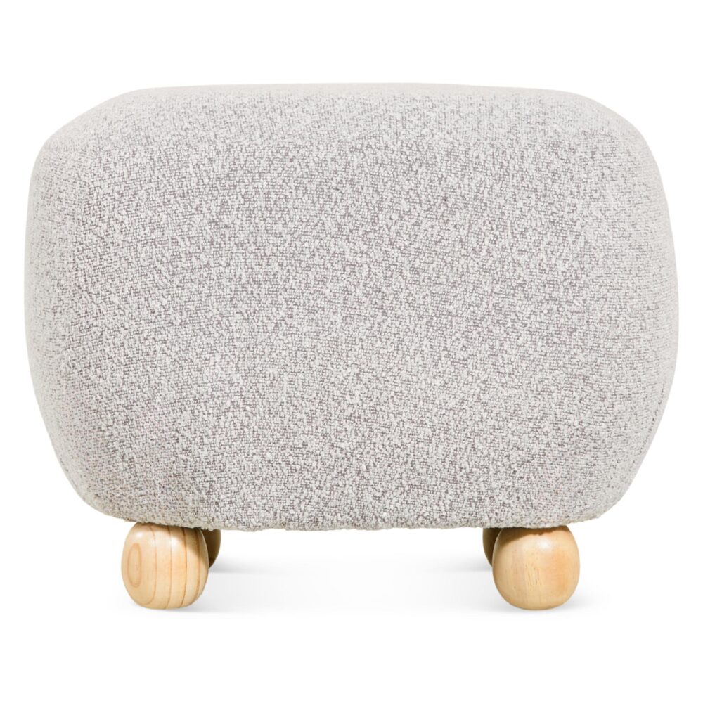 bouclé poef hocker beige afbeelding 3