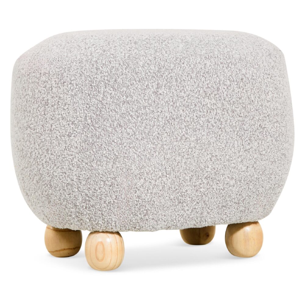 bouclé poef hocker beige afbeelding 2