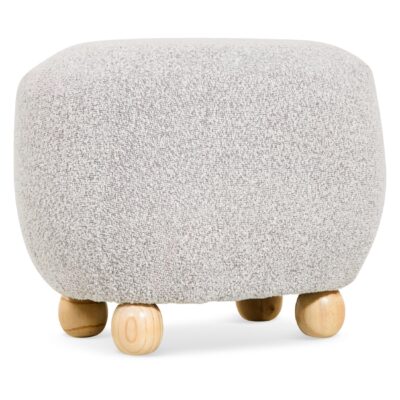 bouclé poef hocker beige afbeelding 2