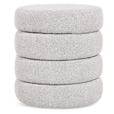 bouclé poef met opbergruimte afbeelding 1