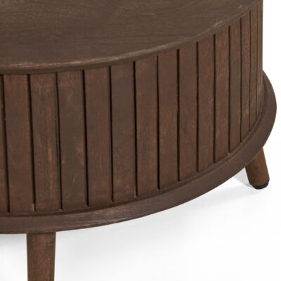 Arla ronde mangohouten salontafel tabacco afbeelding 4
