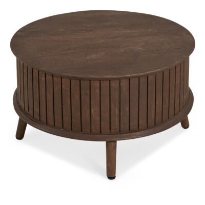 Arla ronde mangohouten salontafel tabacco afbeelding 3