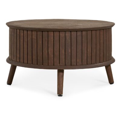 Arla ronde mangohouten salontafel tabacco afbeelding 2