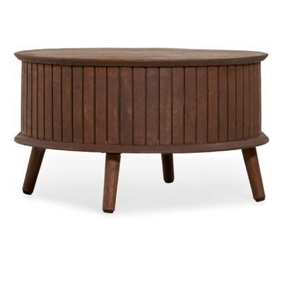 Arla ronde mangohouten salontafel tabacco afbeelding 1