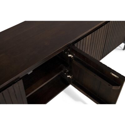 Besa mangohouten tv meubel donkerbruin 175 cm afbeelding 6