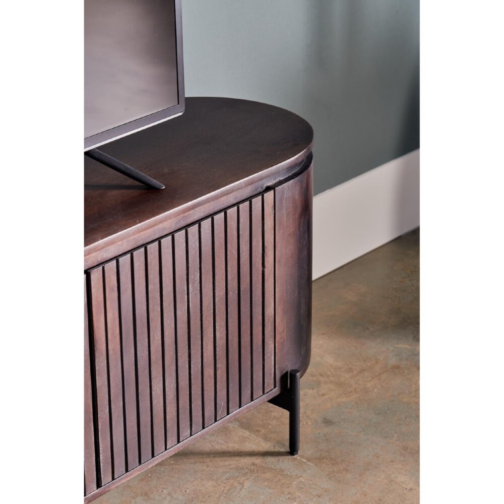 donkerbruin mangohouten tv meubel Besa 210 cm afbeelding 9