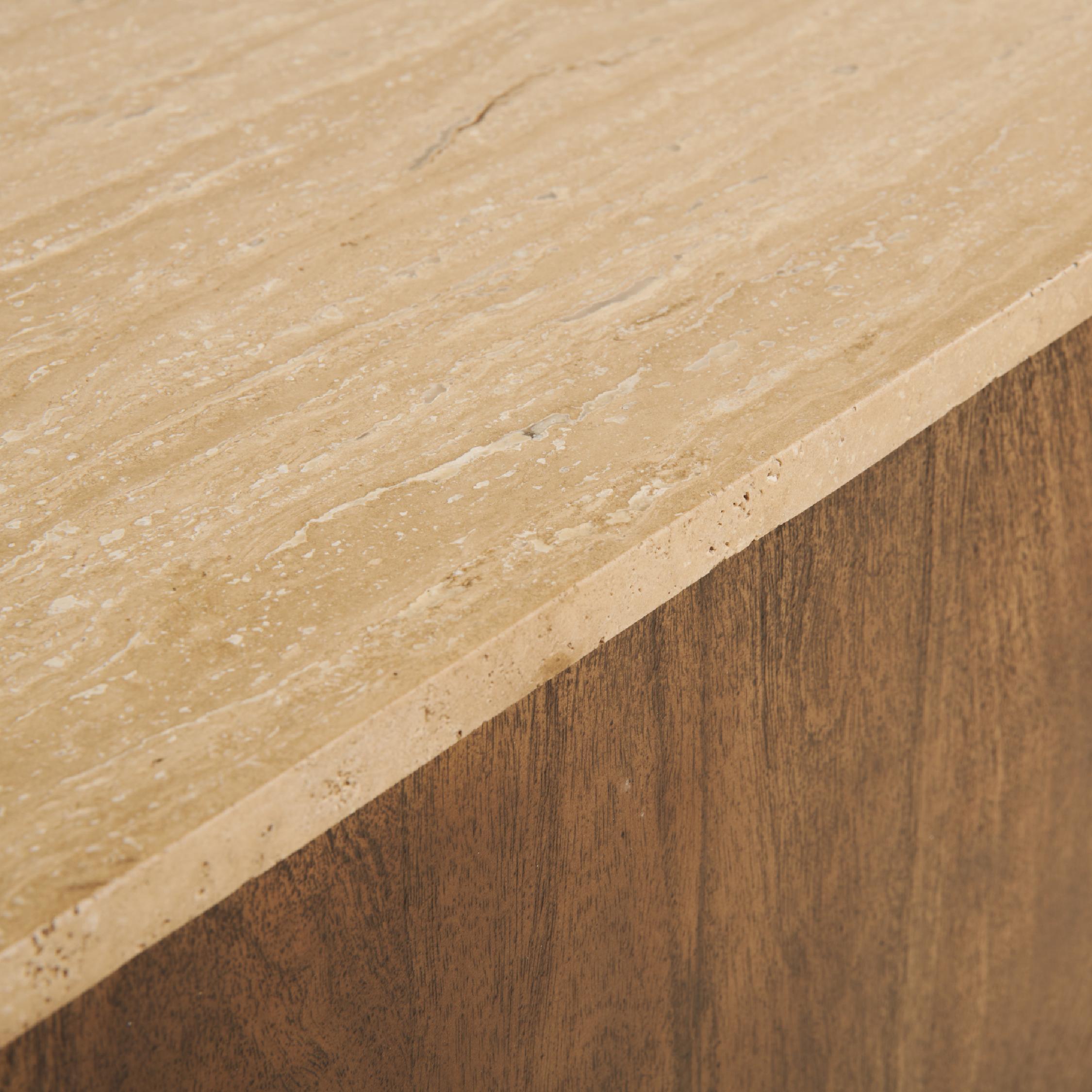 tv meubel mangohout marmer Jona 210 cm afbeelding 7