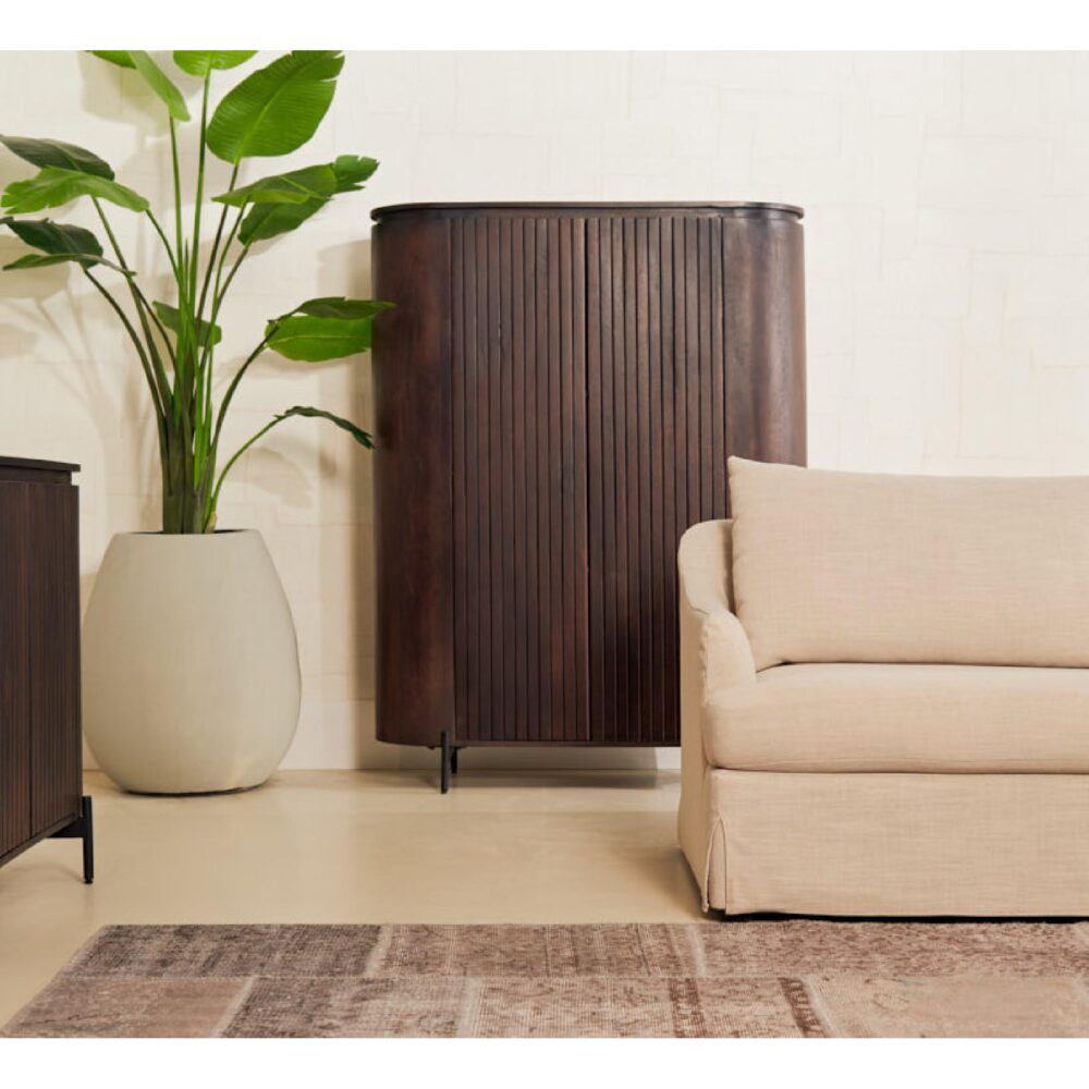 donkerbruine mangohouten wandkast Besa afbeelding 6