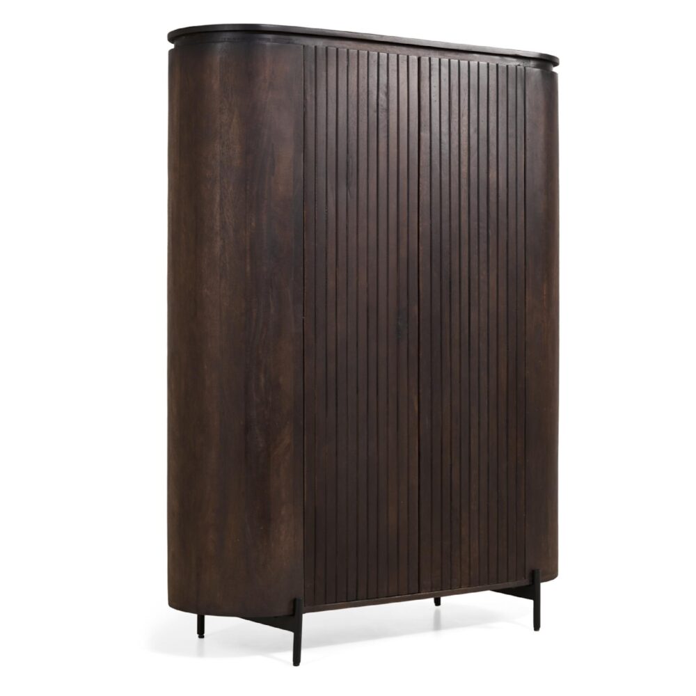 donkerbruine mangohouten wandkast Besa afbeelding 1