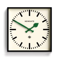 Newgate Number Five Railway Wall Clock in Black with green hands