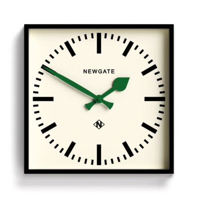 Newgate Number Five Railway Wall Clock in Black with green hands