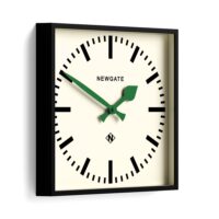 Newgate Number Five Railway Wall Clock in Black with green hands