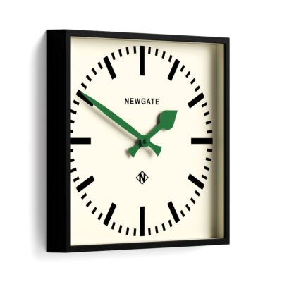 Newgate Number Five Railway Wall Clock in Black with green hands