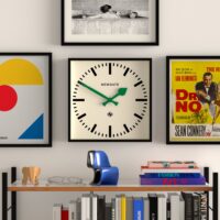 Newgate Number Five Railway Wall Clock in Black with green hands