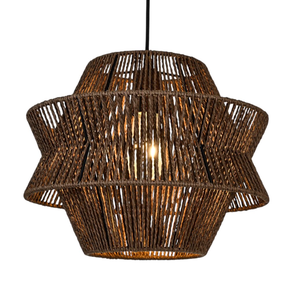 Hanglamp ENRICO walnoot bruin Ø35x28cm