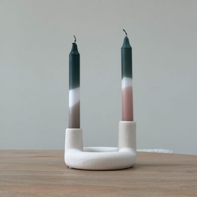 beige keramieken kandelaar afbeelding 6