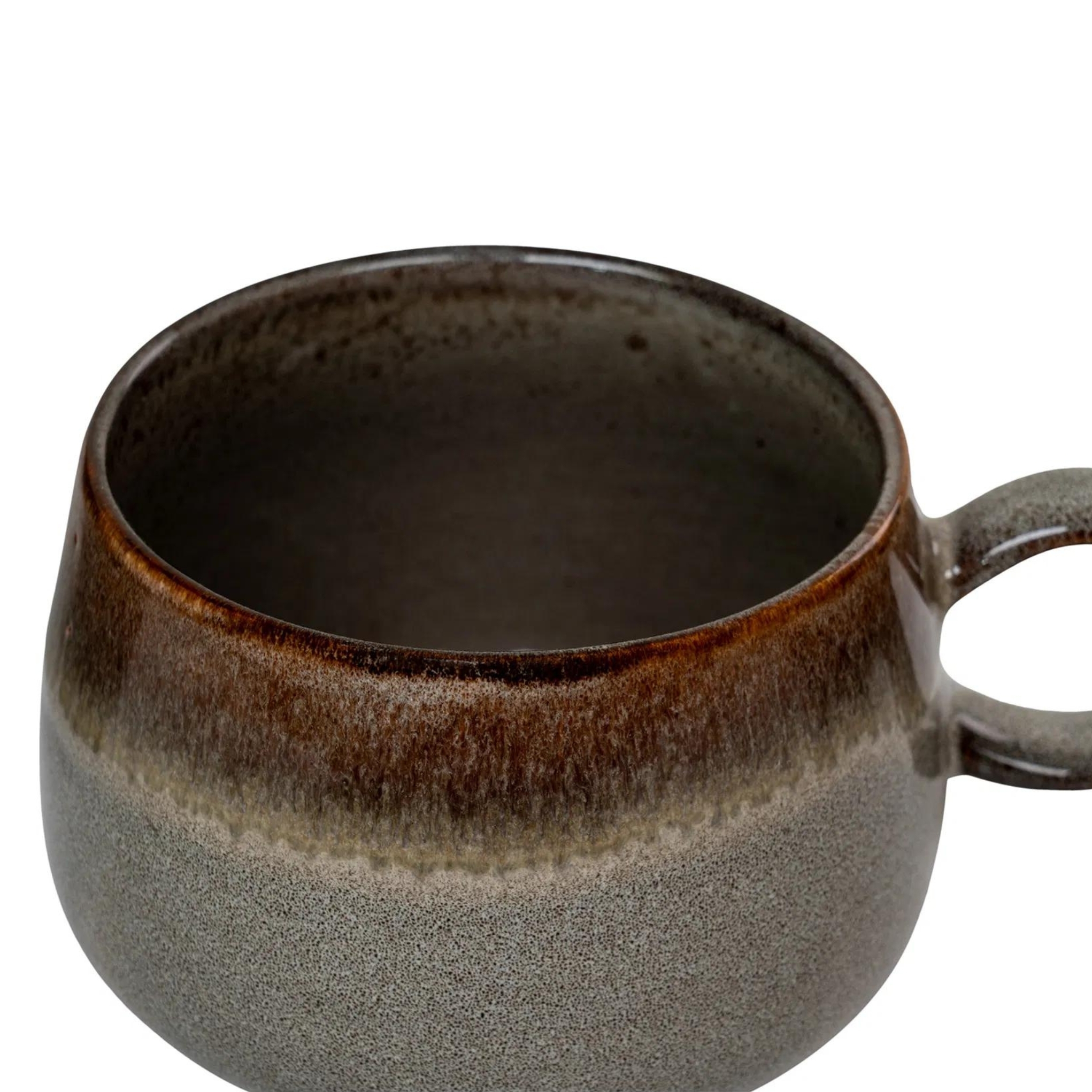 keramische koffiemokken set 4 grijs bruin afbeelding 4