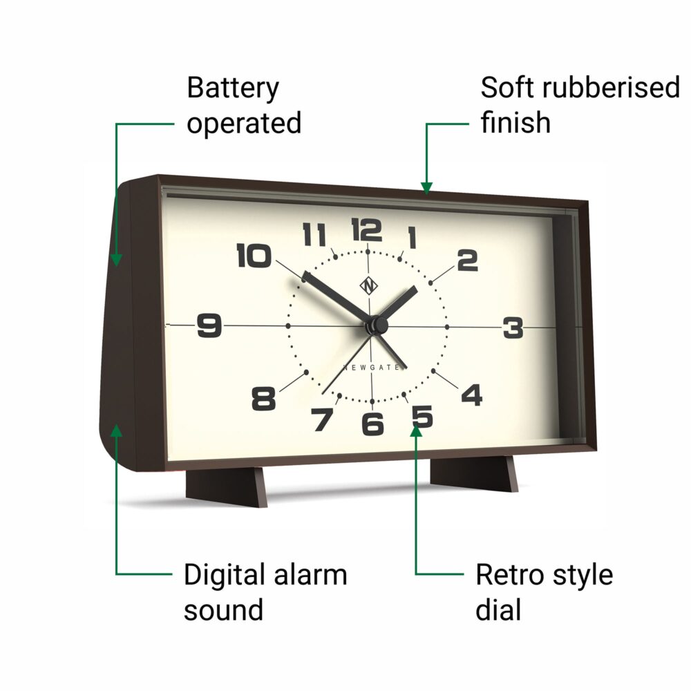 Newgate Wideboy Alarm Clock in Mocha Brown