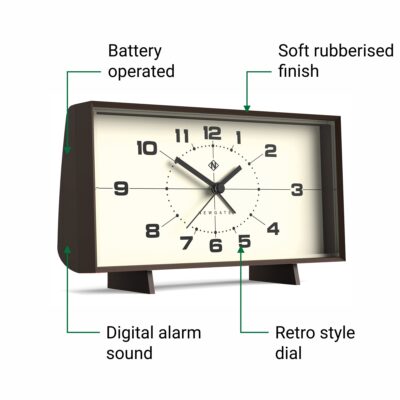 Newgate Wideboy Alarm Clock in Mocha Brown