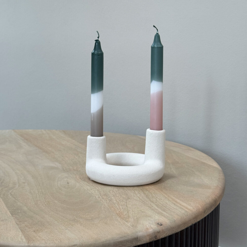 beige keramieken kandelaar afbeelding 7