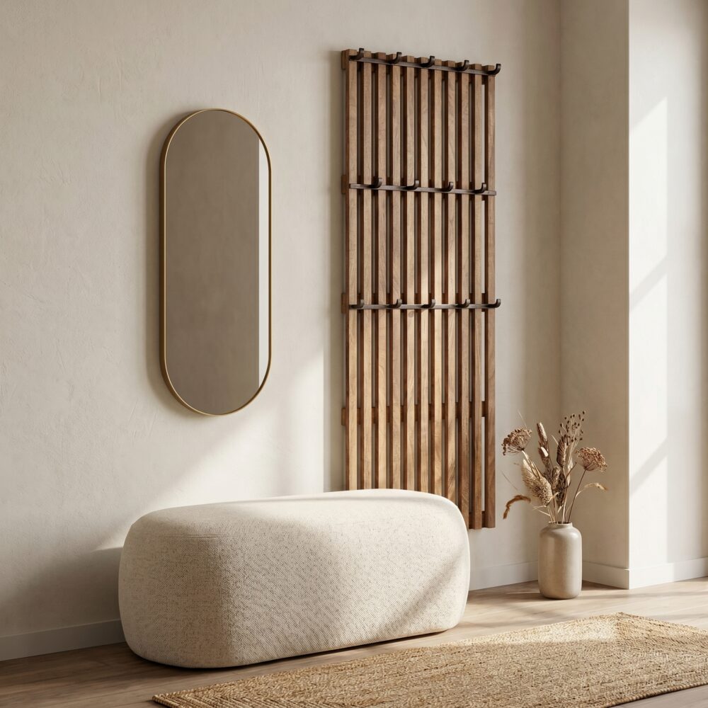 Nest of Nora Kapstok hoog Milan – 14 haken – Staande garderobe – Massief mangohout