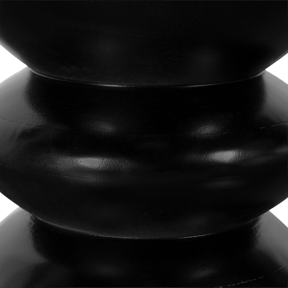 Zwarte ronde bijzettafel, tafel, zwarte bijzettafel, bijzettafel hout, bijzettafel rond, Zwarte ronde bijzettafel van mangohout, tafeltje, bijzettafel Luis, bijzettafel, bijzettafeltje,