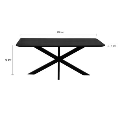 Rechthoekige eettafel, houten eettafel, eettafel, Eettafel Sofia, tafel, Rechthoekige eettafel van zwart mangohout, eettafel zwart,