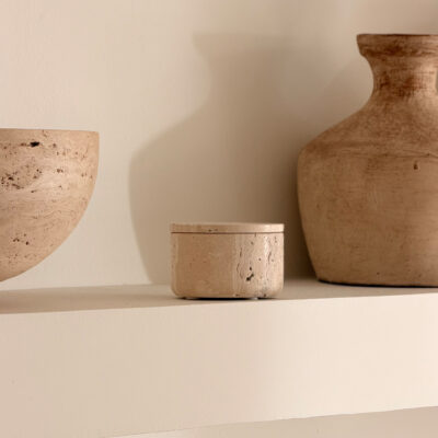 Nest of Nora Voorraadpot met deksel Ø10×6.5 cm – Steen – Natural