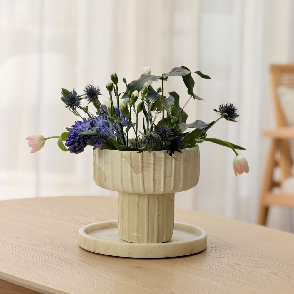 Nest of Nora Bloemenvaas ø20,5×18,5 cm – Steen – Bruin Beige