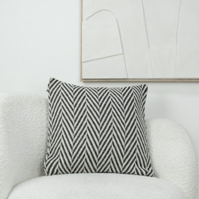 Sierkussenhoes wit zwart, hoes, sierkussenhoes met visgraatpatroon, sierkussenhoes, kussenhoezen, kussenhoes 45x45 cm, kussenhoes,