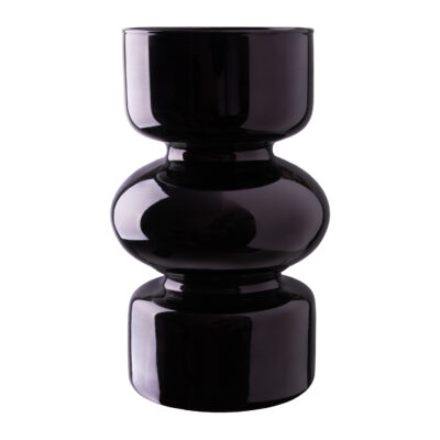 glazen zandloper vaas, vaas, zandloper vaas, glazen vaas, droogbloemenvaas, decoratieve vaas, zwarte vaas,