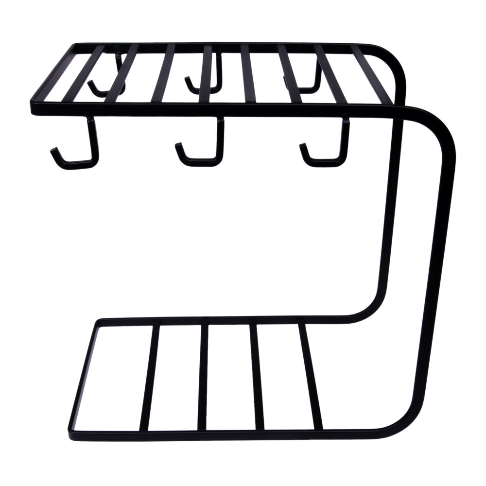 mokkenrek, rek, zwarte mokkenrek, zwarte bordenrek borden rek, mokken rek, bordenrek van metaal, bordenrek, rekje voor borden en mokken, rekje, metalen rek, metalen rek in zwart,