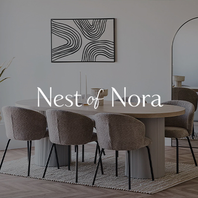 Nest of nora logo met achtergrond