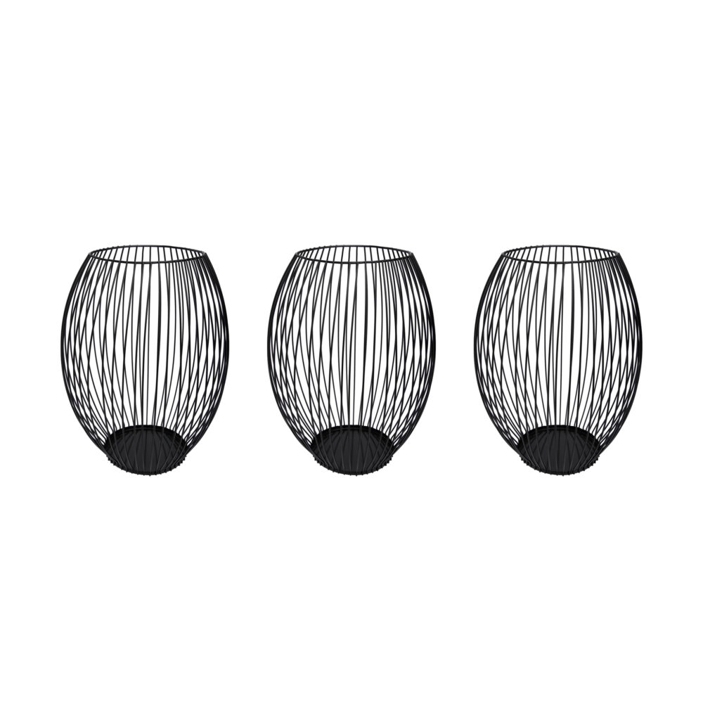 Set van drie ronde kaarsenhouders, kaarsenhouders zwart, kaarsenstandaards, set van 3 kaarsenhouders, kaarsenhouder van metaal, ronde kaarsenhouders, kaarsenhouders, kaarsenhouder, kaarsenhouder met frame,