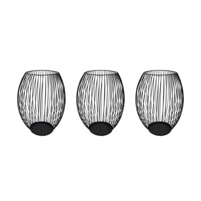 Set van drie ronde kaarsenhouders, kaarsenhouders zwart, kaarsenstandaards, set van 3 kaarsenhouders, kaarsenhouder van metaal, ronde kaarsenhouders, kaarsenhouders, kaarsenhouder, kaarsenhouder met frame,